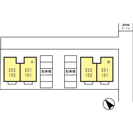 プレジール坂口A棟の区画図