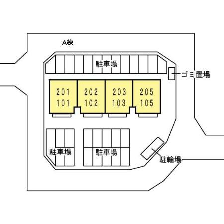 ロイヤルガーデン白岩A棟の区画図