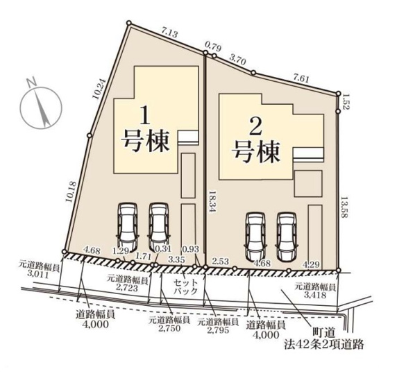 【区画図】 | 糟屋郡粕屋町戸原東2丁目第2　1号棟（全2棟）【仲介手数料無料・0円】 | 区画図です。1号棟
