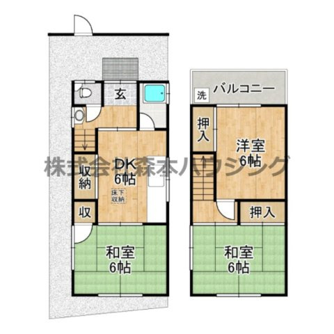 【間取り】 | 　枚方市茄子作東町44戸建貸家