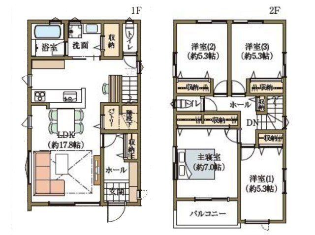 名東区貴船(全3棟)の間取り