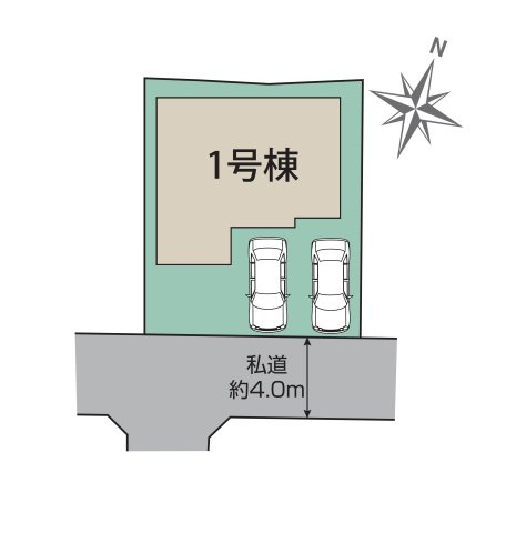 熊本市東区榎町第3-1棟(1号棟)の区画図|配置図（1号棟）