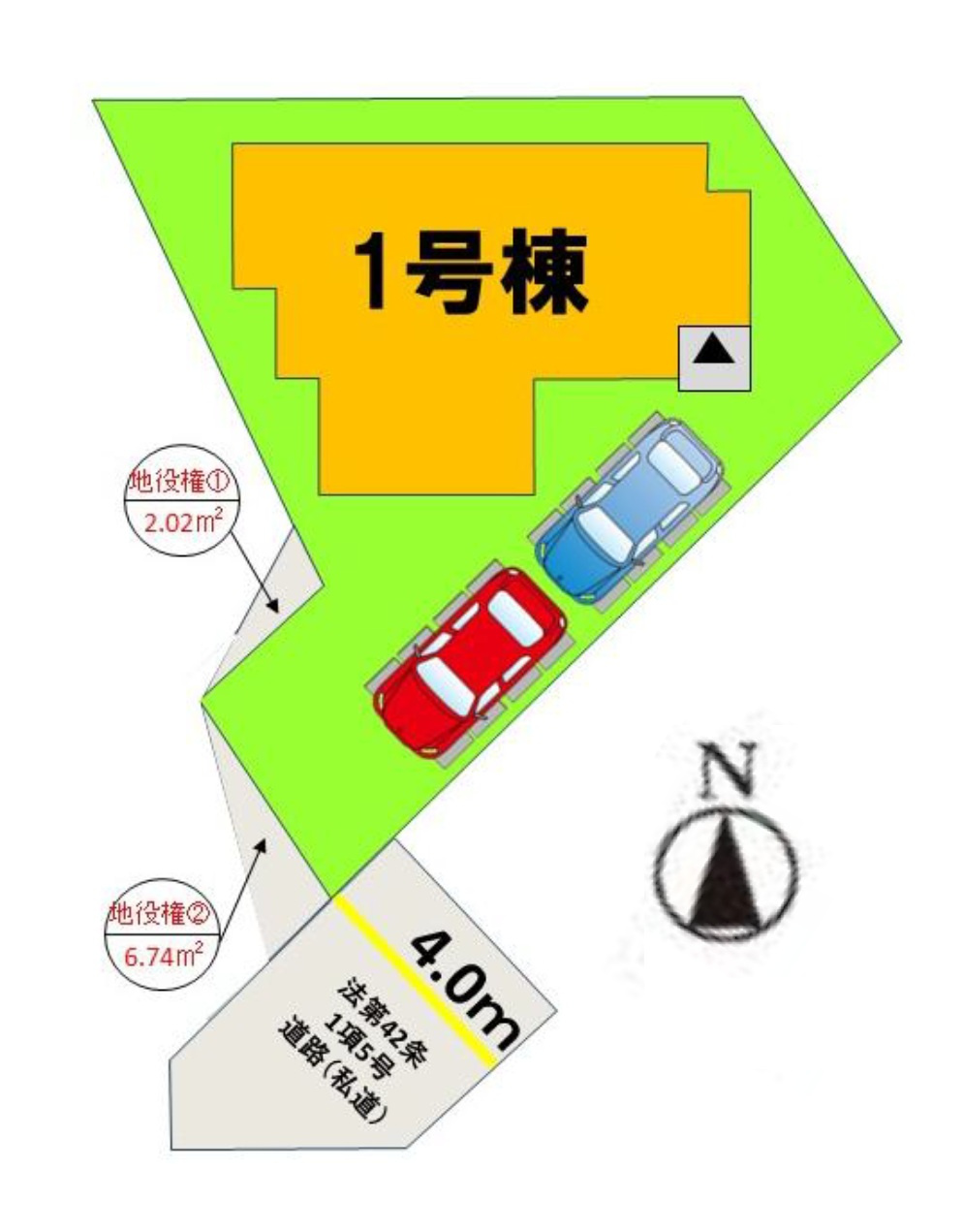 福岡市東区多々良2丁目第5-1棟（1号棟）の区画図|配置図