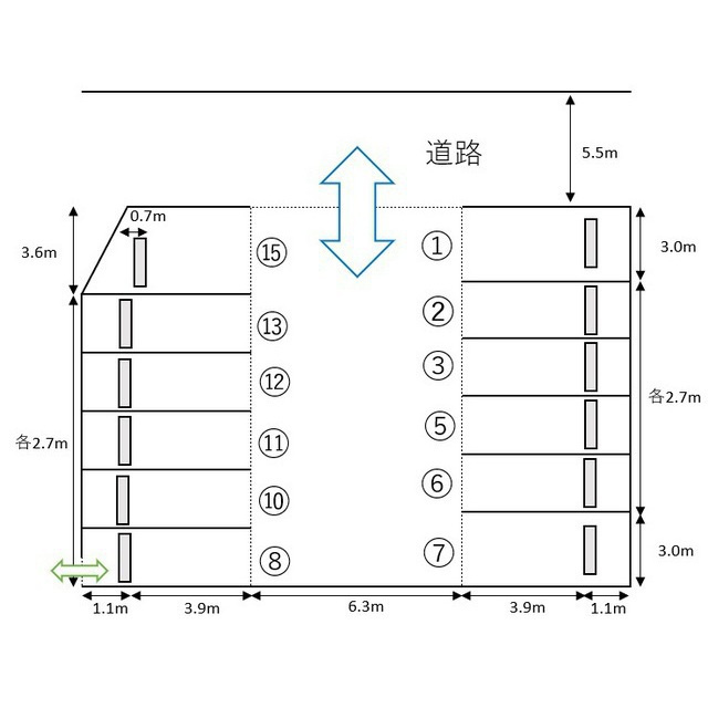 岐阜市本荘中ノ町３丁目の駐車場の間取り