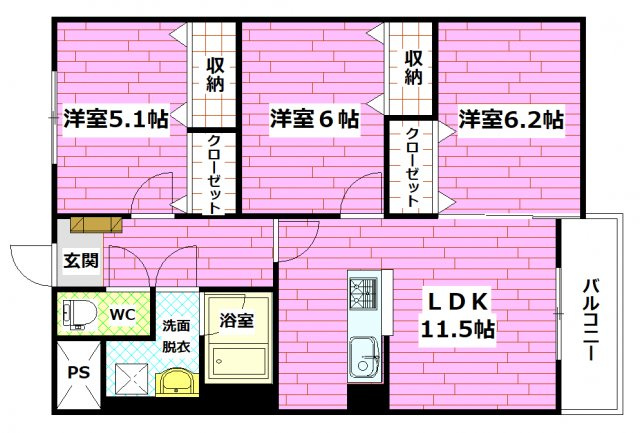 アセーラA館の間取り