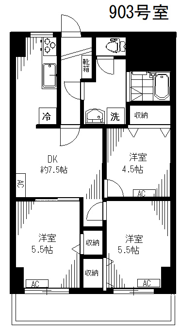 ひがしレジデンスの間取り