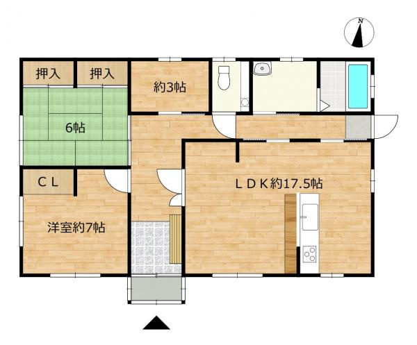 三戸郡階上町大字角柄折字南平の間取り|【リフォーム済】間取り図です。