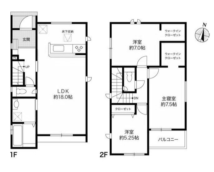高知市鴨部2丁目 -2棟1号棟- 新築戸建ての間取り|1号棟