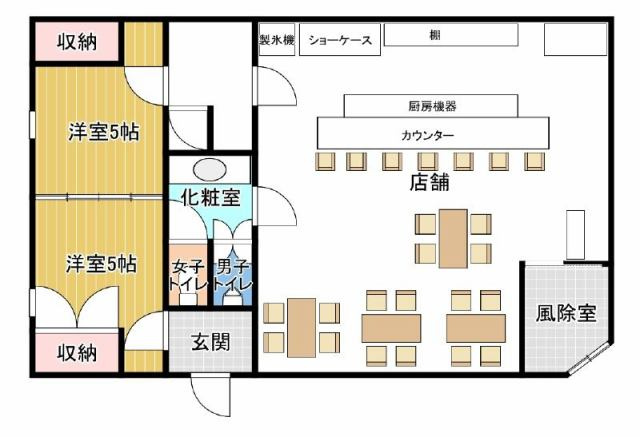 大空町女満別西１条４丁目店舗の間取り