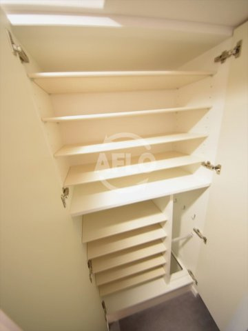 プレサンス立売堀パークシティの収納|プレサンス立売堀パークシティ　シューズボックス（階数で色の違いあり）