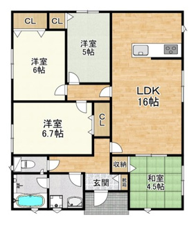 【間取り】 | 清和3丁目戸建て　第8-1号棟