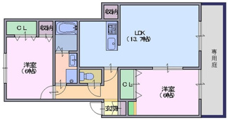 【間取り】 | ラフィーネB棟