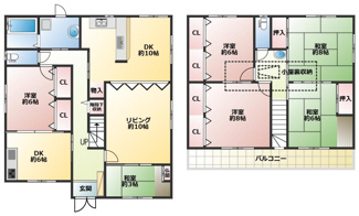 【間取り】 | 神戸市長田区宮丘町一丁目　一戸建て | 3580万円、6LDDKK、土地面積199.47平米、建物面積167.86平米 広々とした6LDDKKの二世帯住宅♪
大容量の小屋裏収納があります♪