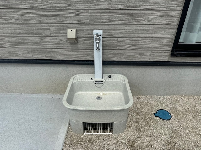 【新築戸建】　いわき市泉もえぎ台3期のその他|1号棟モデルハウス　外水栓があります