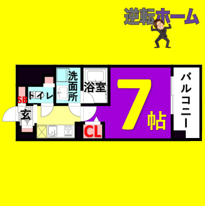 レジデンス東別院スクエア　名古屋市賃貸 仲介手数料無料の間取り