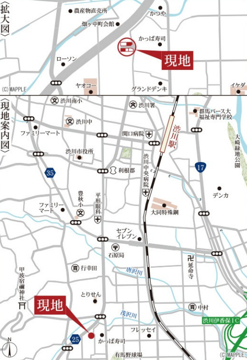 渋川市行幸田第2　２号棟(全２棟)　リーブルガーデン　新築建売分譲の地図