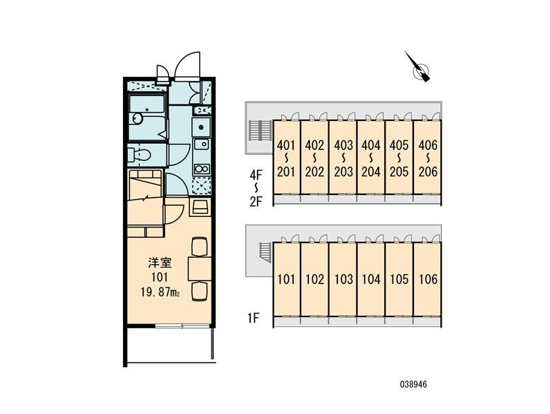 レオパレスグリーンガーデンⅣの区画図