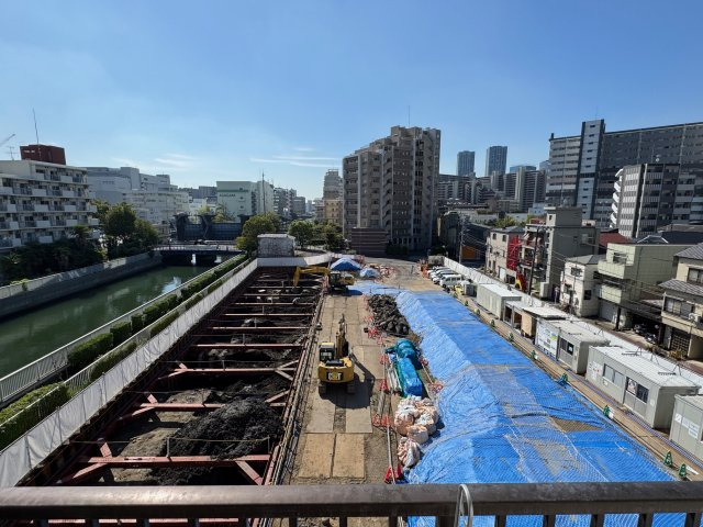 リバーサイド木場　403号室の展望|◆本物件南側隣地にてマンション建設に伴う土地基礎解体・土壌改良工事が実施されております。※写真は5階からの眺望（9月26日撮影）