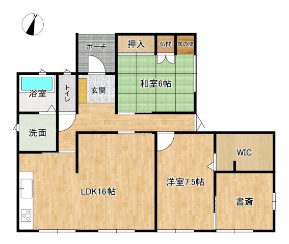 広島市安佐北区亀崎１丁目　中古一戸建の間取り