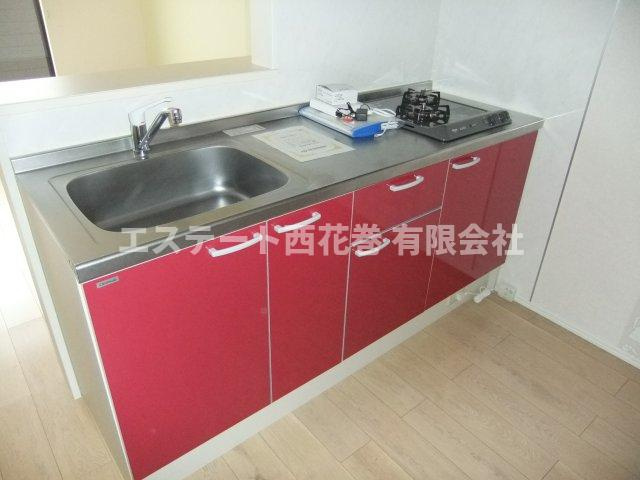 花巻市南万丁目のアパートのキッチン