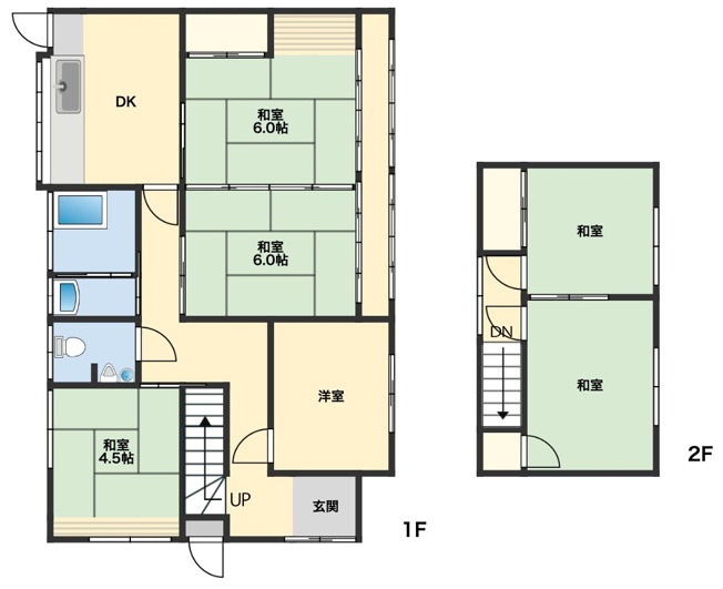 【間取り】 | 岡山県津山市小田中　中古戸建