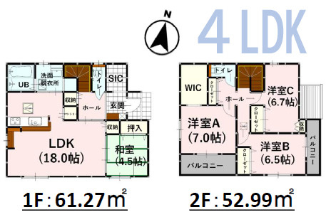 仲介手数料不要　よかタウンBloom大津町大字町10期【大津南小・大津中】の間取り