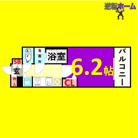 プレサンス金山コネクト　名古屋市賃貸　仲介手数料無料の間取り