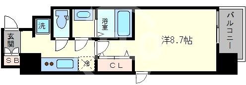 コンフォリア心斎橋ＥＡＳＴの間取り|コンフォリア心斎橋ＥＡＳＴ　開放感ある間取り