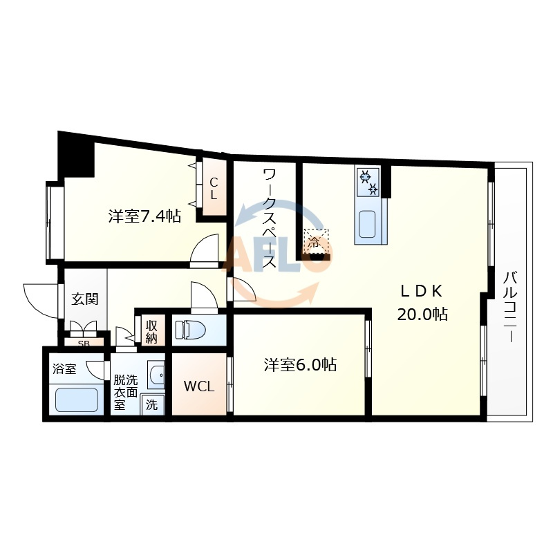 フロンティアタワー難波EAST　浪速小学校区の間取り|グランソレイユ日本橋　間取り