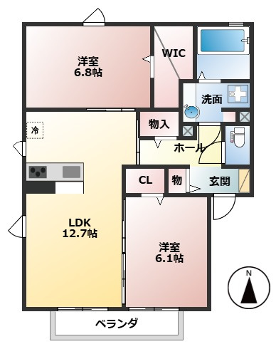 花水木三番館の間取り