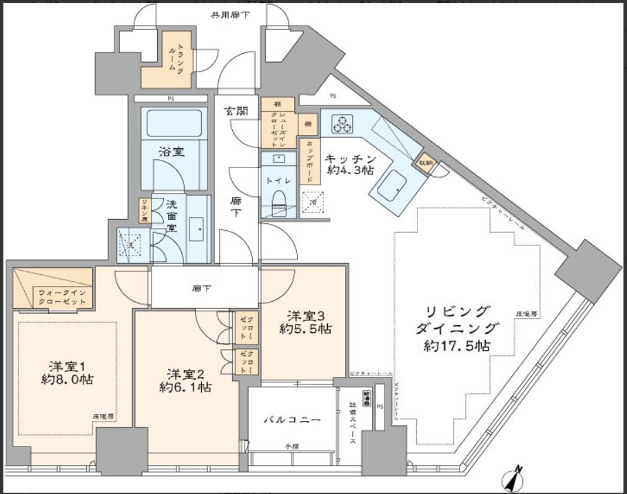 ★仲介手数料無料★Brillia　ICHIBANCHO（千鳥ヶ淵公園近くにあり、自然が感じられる住環境）の間取り