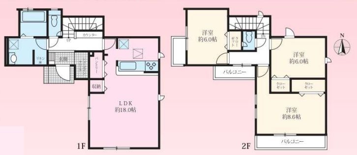 厚木市関口新築戸建て　1号棟の間取り|間取図「厚木市関口新築戸建て　１号棟」