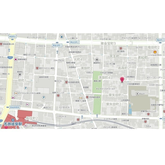 岐阜市溝旗町４丁目の駐車場の周辺