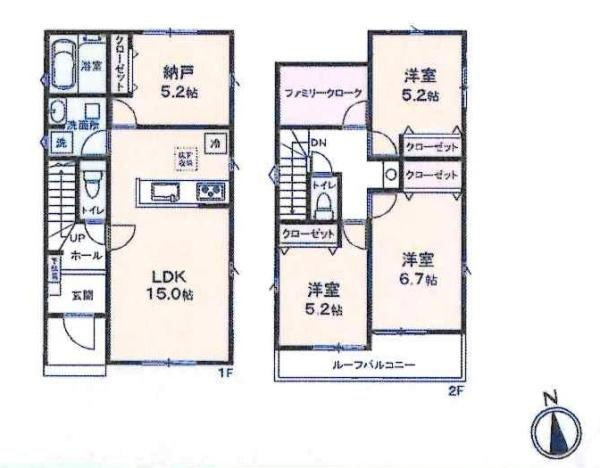 蒲郡上本町第1期　全11棟・2号棟の間取り|間取り図です