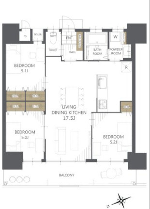 ウィングシャトー那覇オーシャンビューの間取り
