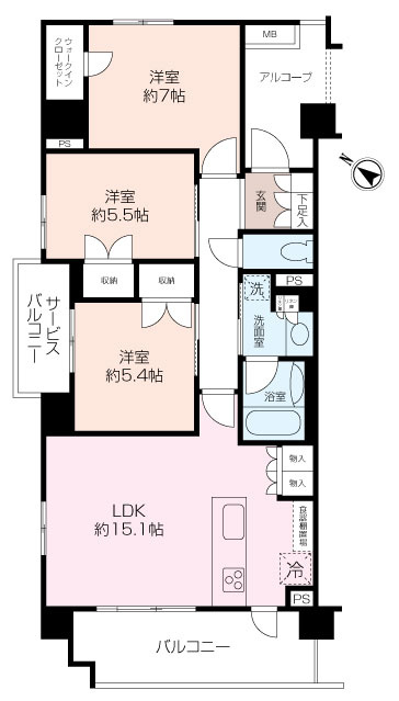 バルコニーから富士山遠望! 辻堂駅 徒 歩約15分 セルアージュ湘南ヴァリエの画像