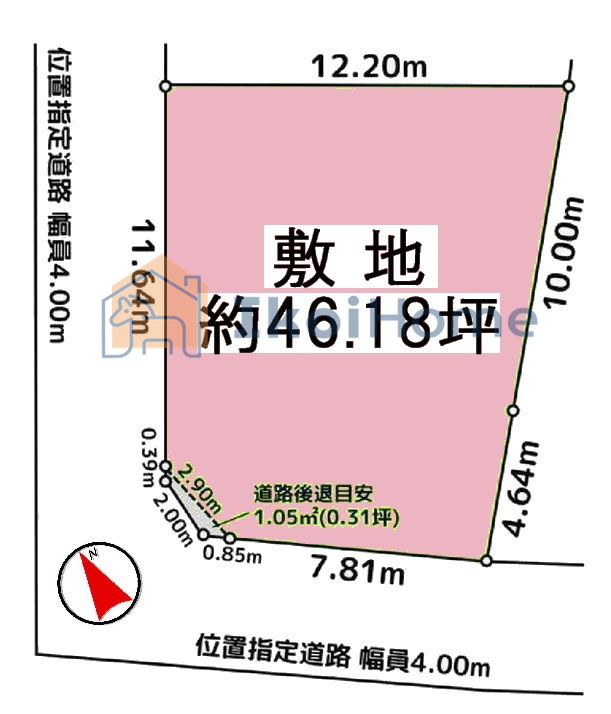 明石市大久保町江井島　土地の土地図|敷地広く46.18坪ございます！角地で陽当り良好！建築条件はございません！