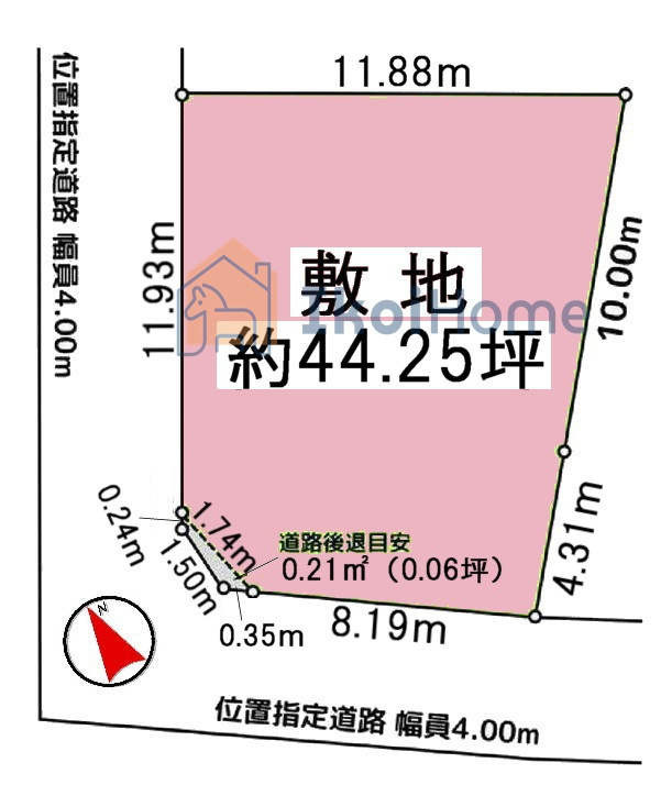 明石市大久保町江井島　土地の土地図|敷地広く46.18坪ございます！角地で陽当り良好！建築条件はございません！