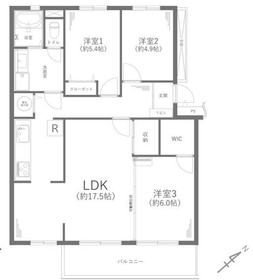 ◎藤沢市鵠沼海岸1丁目　コーポ鵠沼B棟の居間・リビング|優しい色合いの木目のフローリングが温かさを感じさせます☆