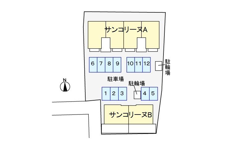 サンコリ－ヌ　Ａの駐車場