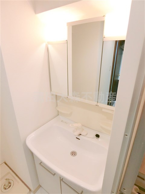 パレステュディオ大森WESTの洗面所|3面鏡の独立洗面台　洗面脱衣所