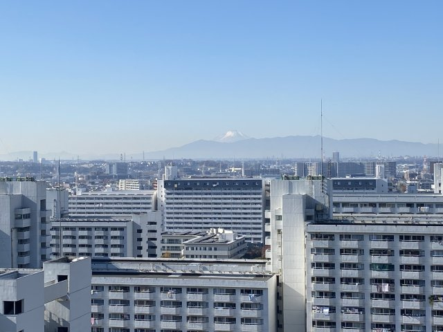 グラン・エステ川崎ツインタワー弐番館の展望|玄関を出てすぐに富士山が見えます