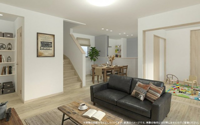 【完成予想図】 | 【LDK　イメージパース】
※画像は設計図面を基に作成したイメージです。