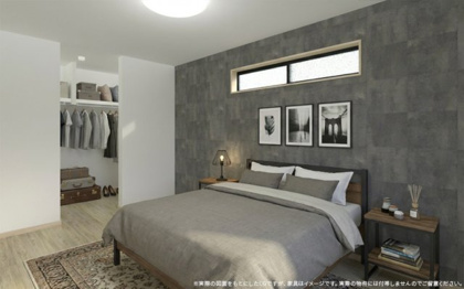 【完成予想図】 | 【主寝室　イメージパース】
※画像は設計図面を基に作成したイメージです。
