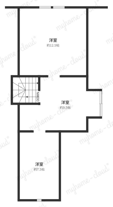 倉敷市生坂　中古戸建の間取り|３階間取り図