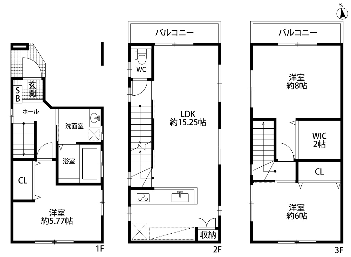 東大阪市中小阪1丁目　2号棟の間取り