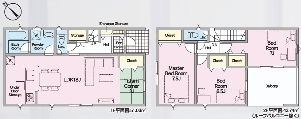 【仲介手数料無料／あま市七宝町】あま市七宝町鯰橋　第1　クレイドルガーデン　1号棟の間取り