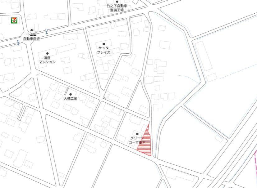 都城市高木町の売地の土地図
