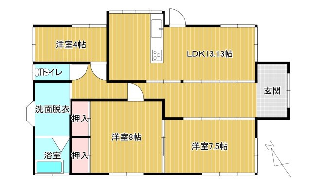 串間保育園そば　オール電化一戸建ての間取り