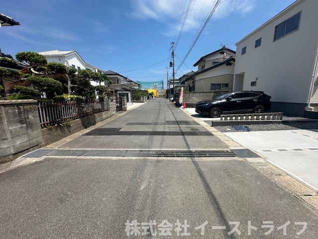 【新築戸建】　いわき市平下神谷第7　全4棟　【長期優良住宅】の前面道路含む現地写真|北側6m公道